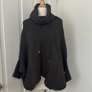 Chelsea & Theodore Charcoal Cowl Neck Sweater